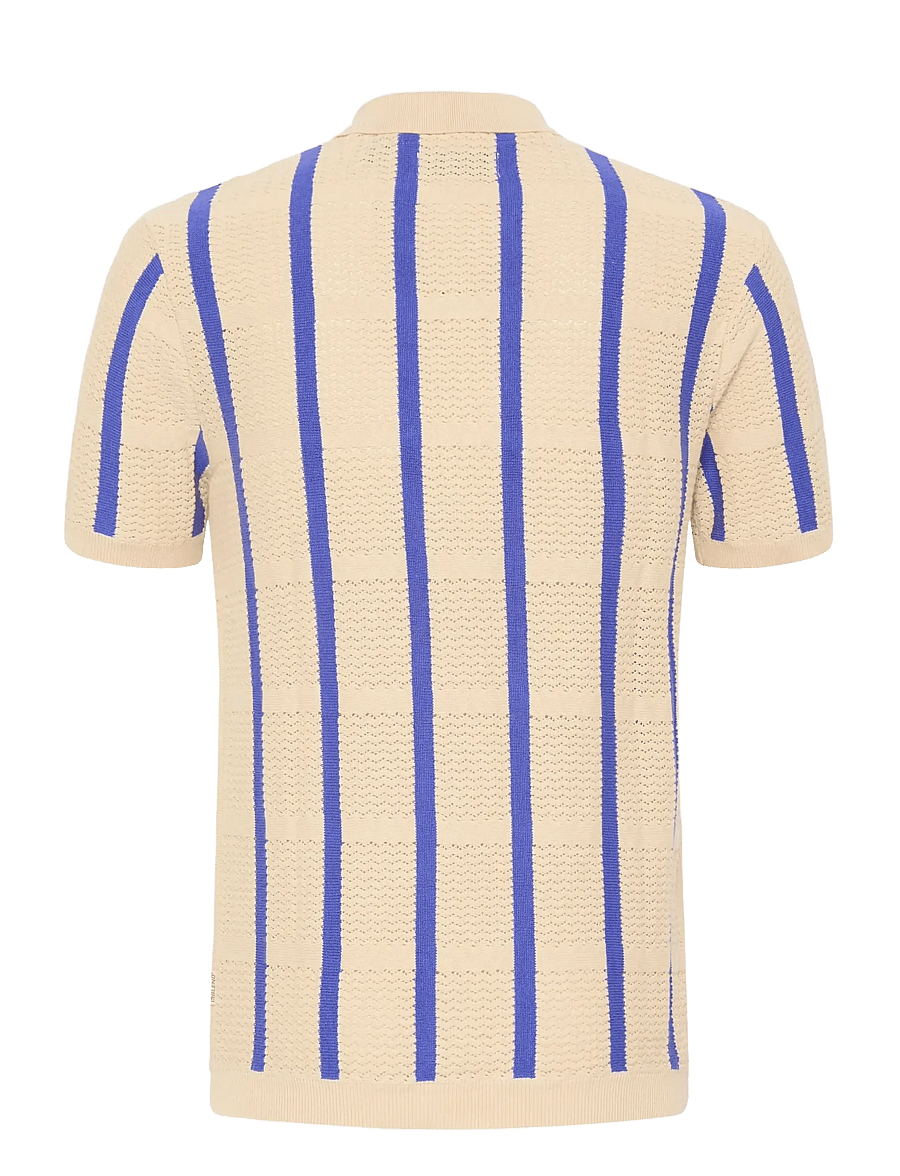 Blend - BHDARIN KNIT POLO - langärmlige strick-polohemden - bleachedsand - 2