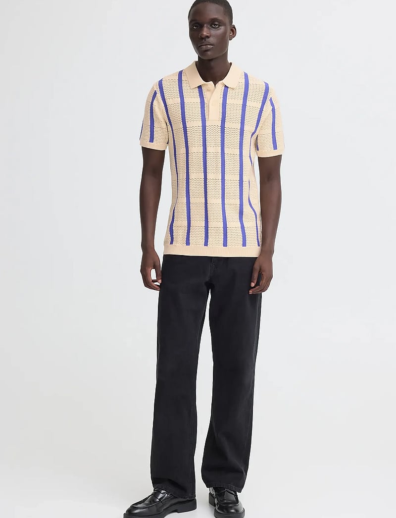 Blend - BHDARIN KNIT POLO - kootud polosärgid - bleachedsand - 0