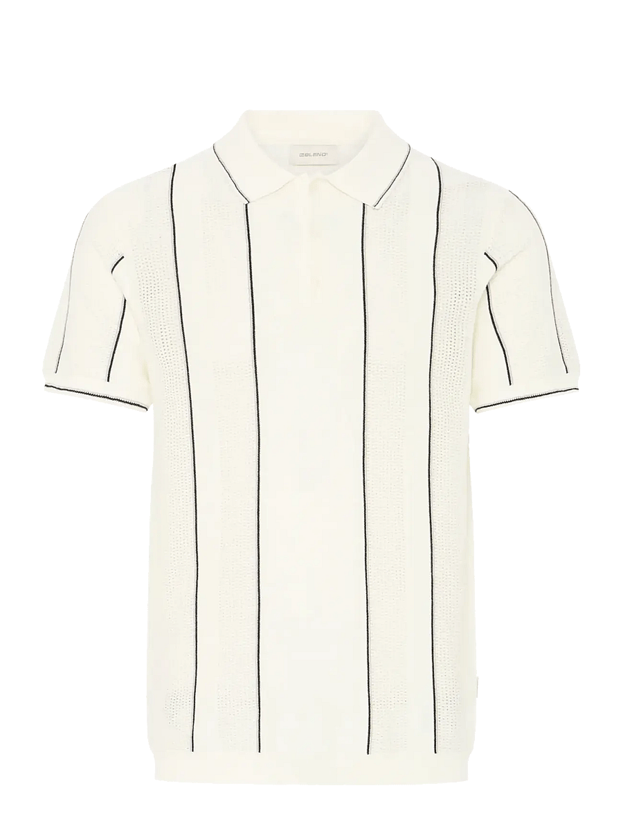 Blend - BHAVEN POLO - langärmlige strick-polohemden - vanilla ice - 1