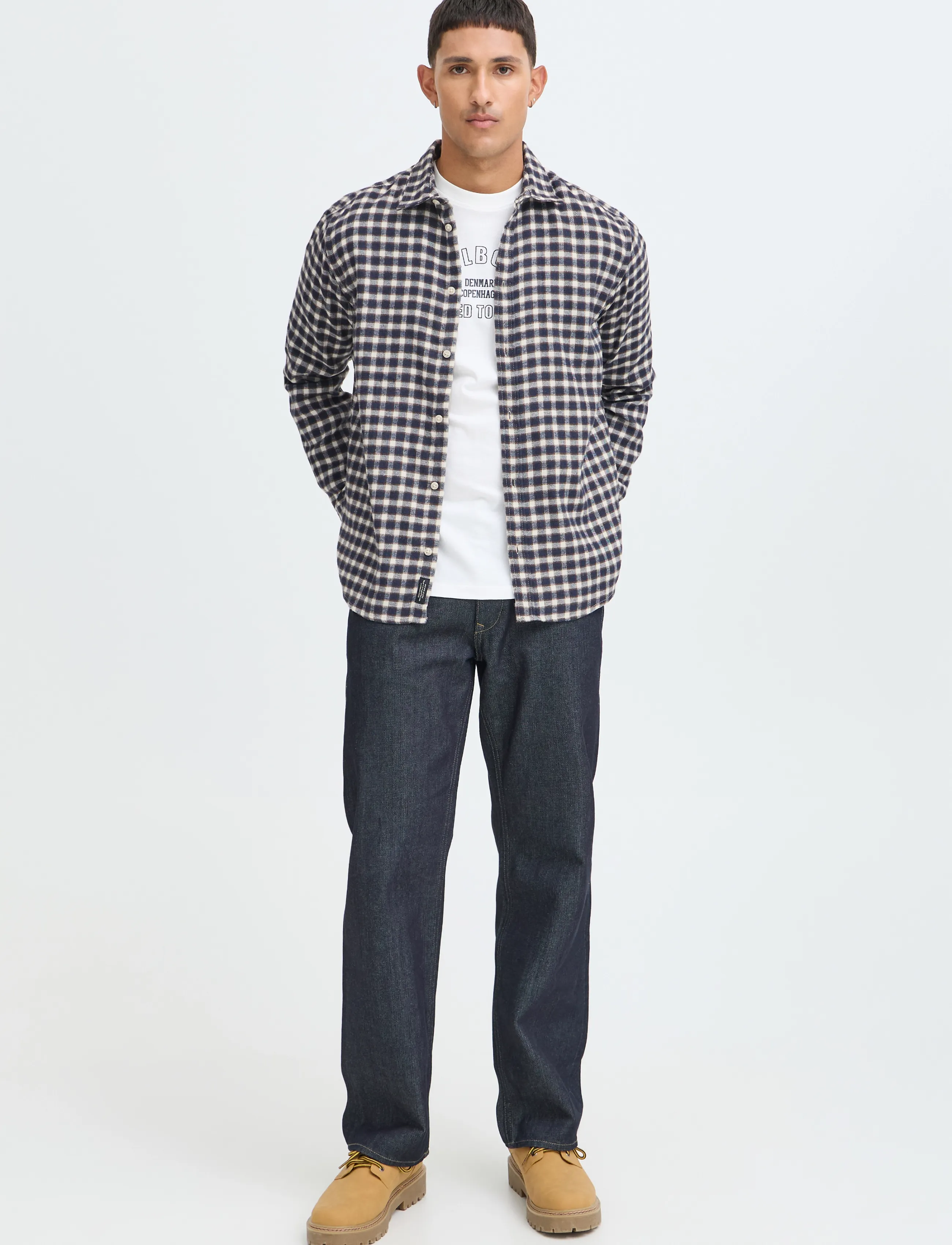 Blend Bhcalli Shirt, 3XL, Navy, Shirts > Checkered Shirt, Herre