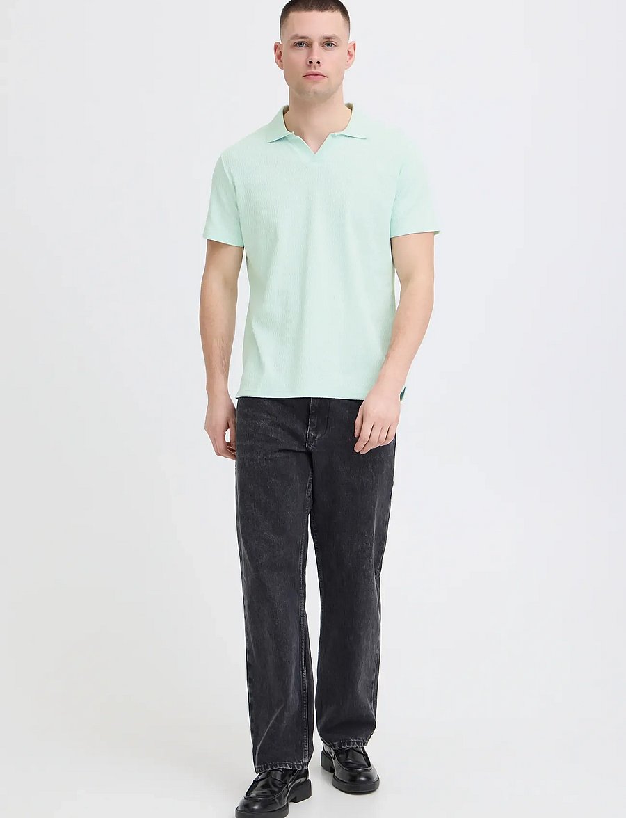 Blend - BHESWIN REG STRUC POLO S/S - short-sleeved polos - opal blue - 0