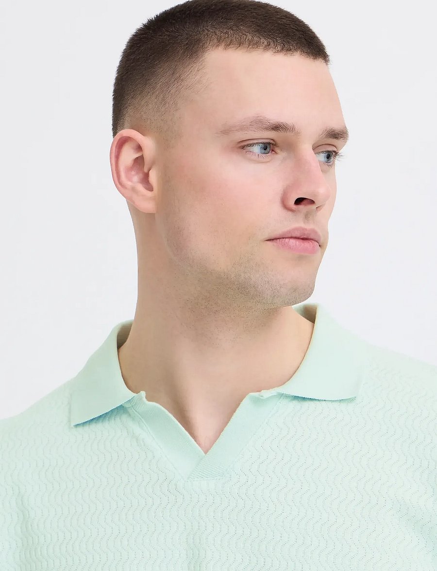 Blend - BHESWIN REG STRUC POLO S/S - short-sleeved polos - opal blue - 4