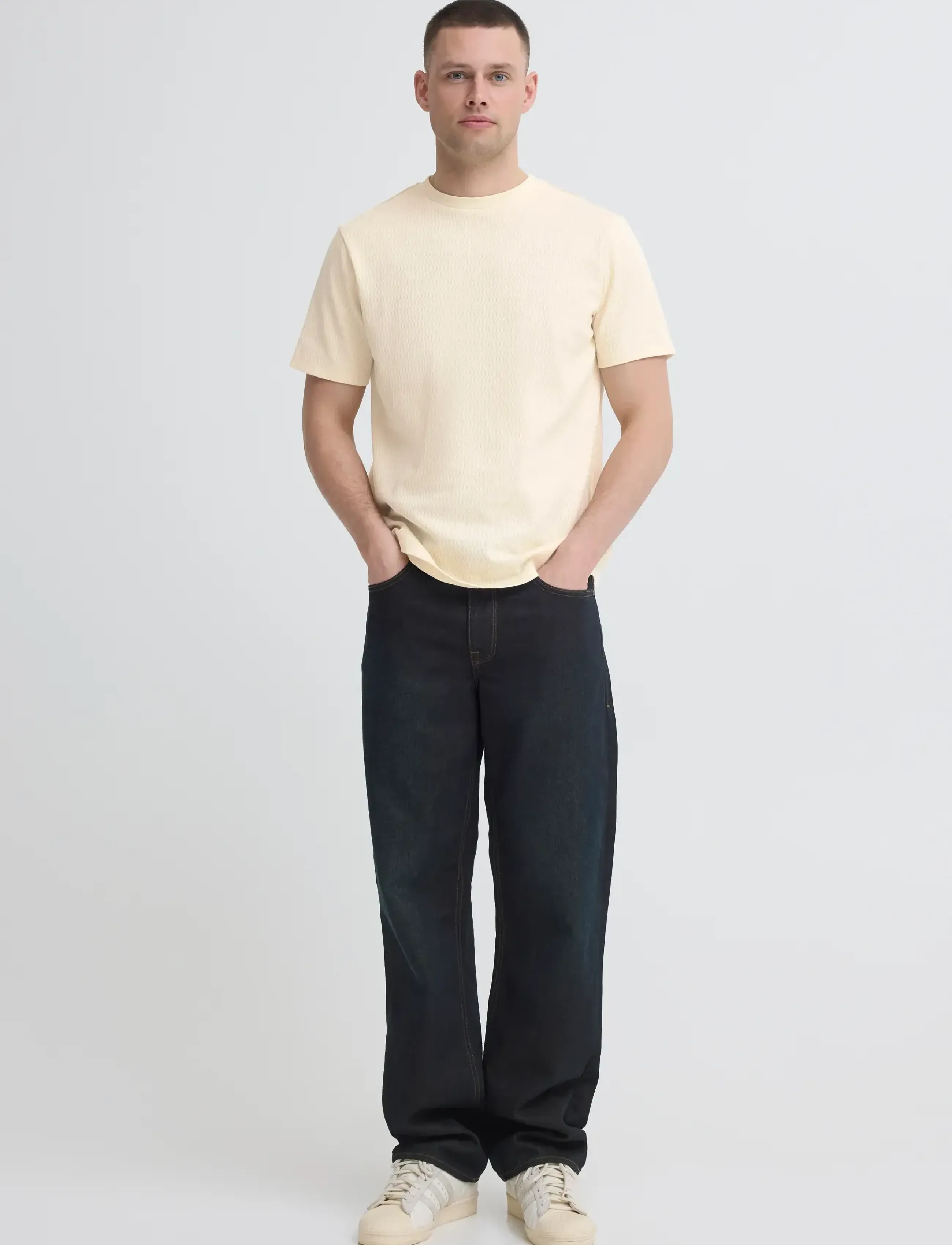 Blend BHESWIN TEE S/S - Tøj - BLEACHED SAND / cream