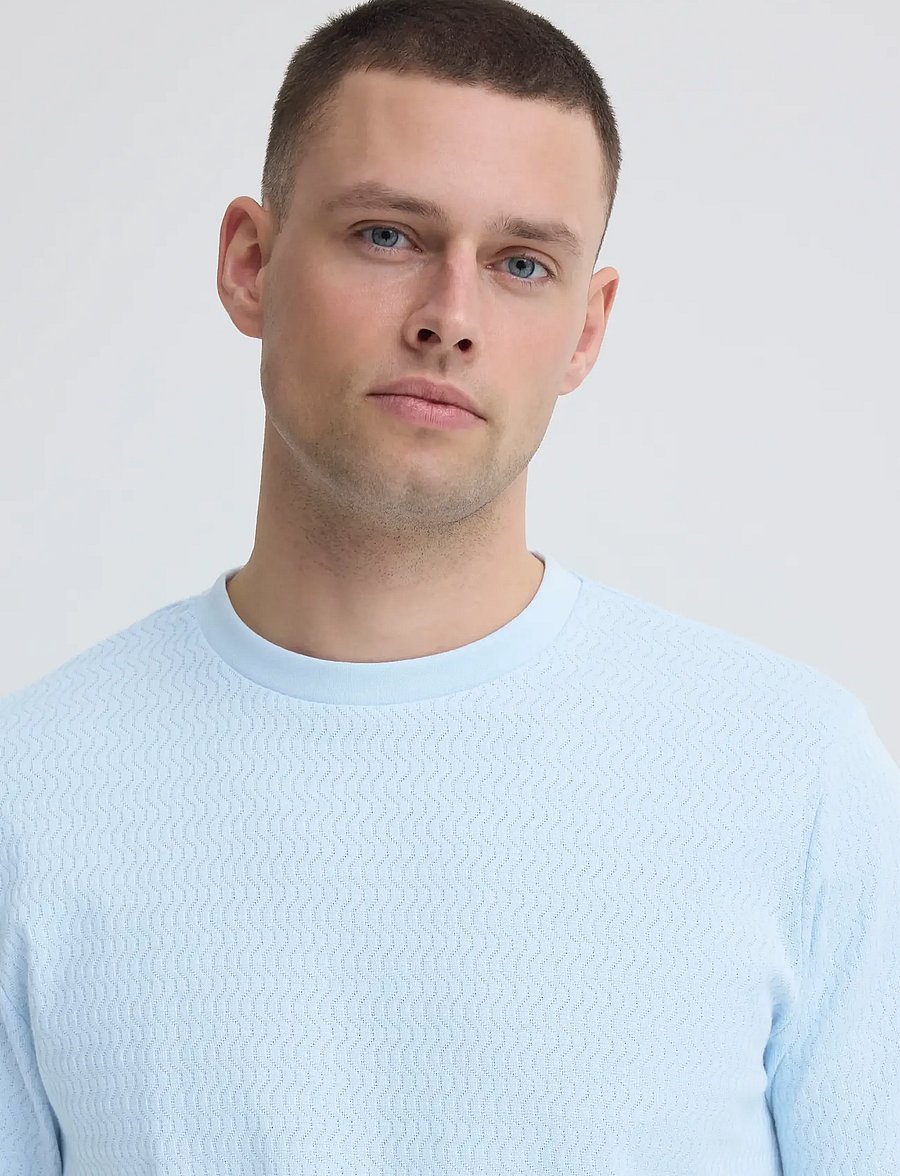 Blend - BHESWIN TEE S/S - kurzärmelige t-shirts - blue frost - 5