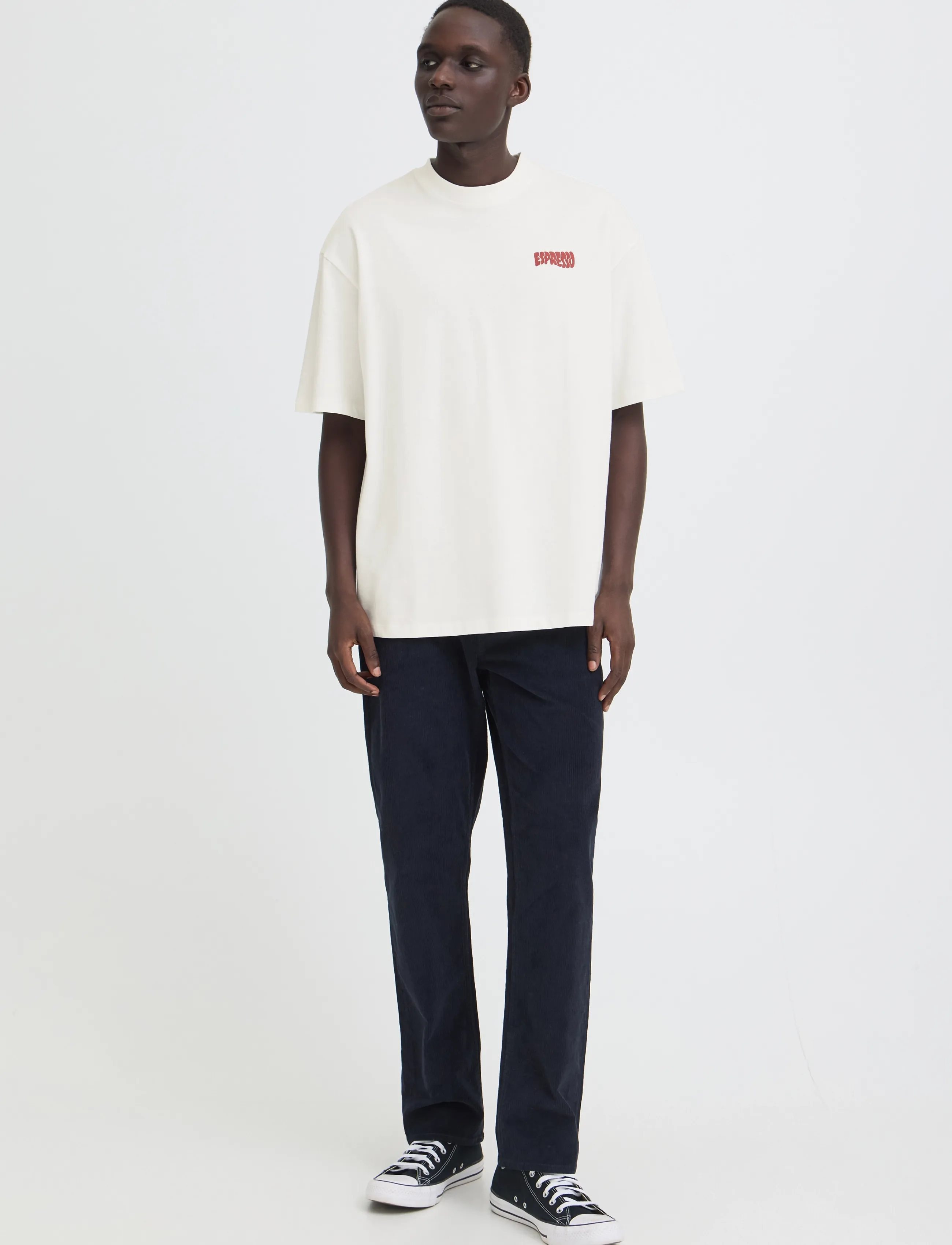 Blend BHKEEGAN S/S GRAPHIC TEE - Tøj - SNOW WHITE / white