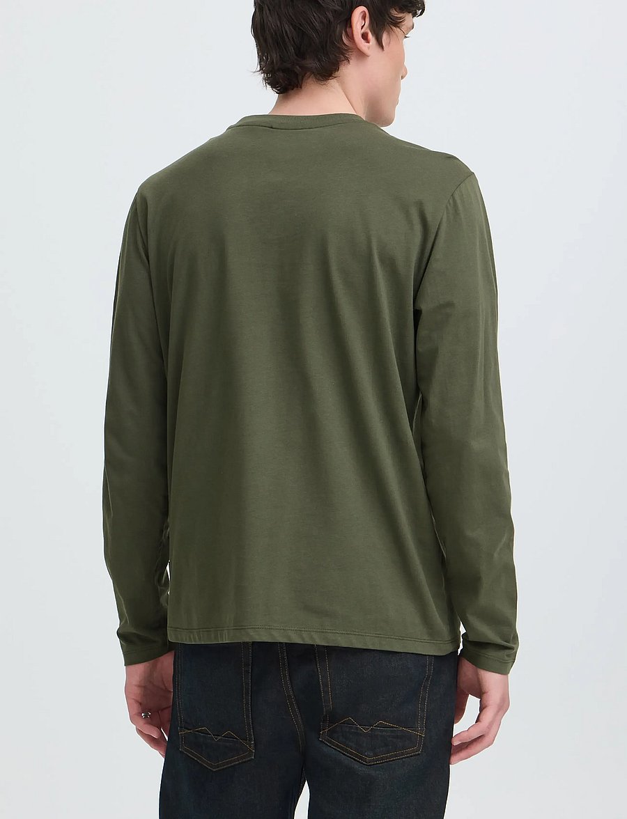 Blend - BHKIARAN L/S LOGO TEE - długi rękaw - deep depths - 3