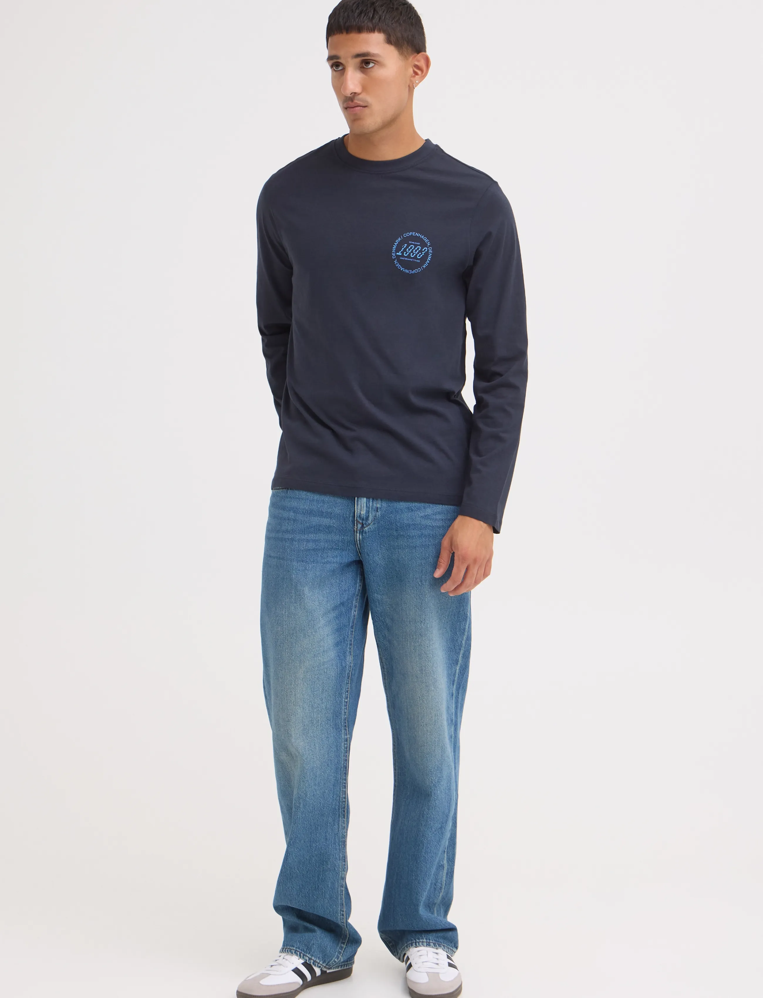 Blend BHKIARAN L/S LOGO TEE - T-Shirts - SALUTE / navy