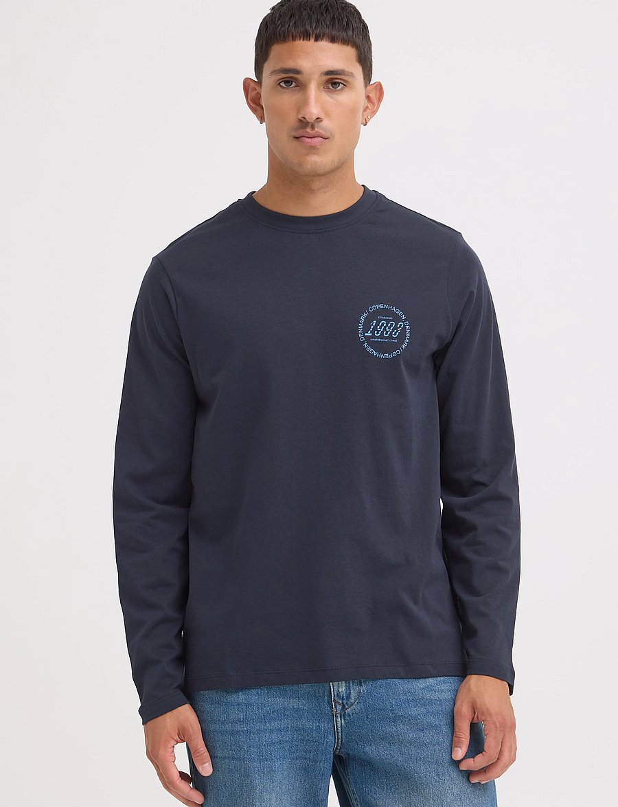 Blend - BHKIARAN L/S LOGO TEE - langärmelige t-shirts - salute - 3
