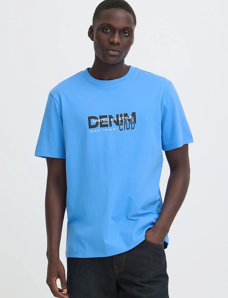 Blend - BHKASMIR S/S LOGO TEE - lühikeste varrukatega t-särgid - marina - 5