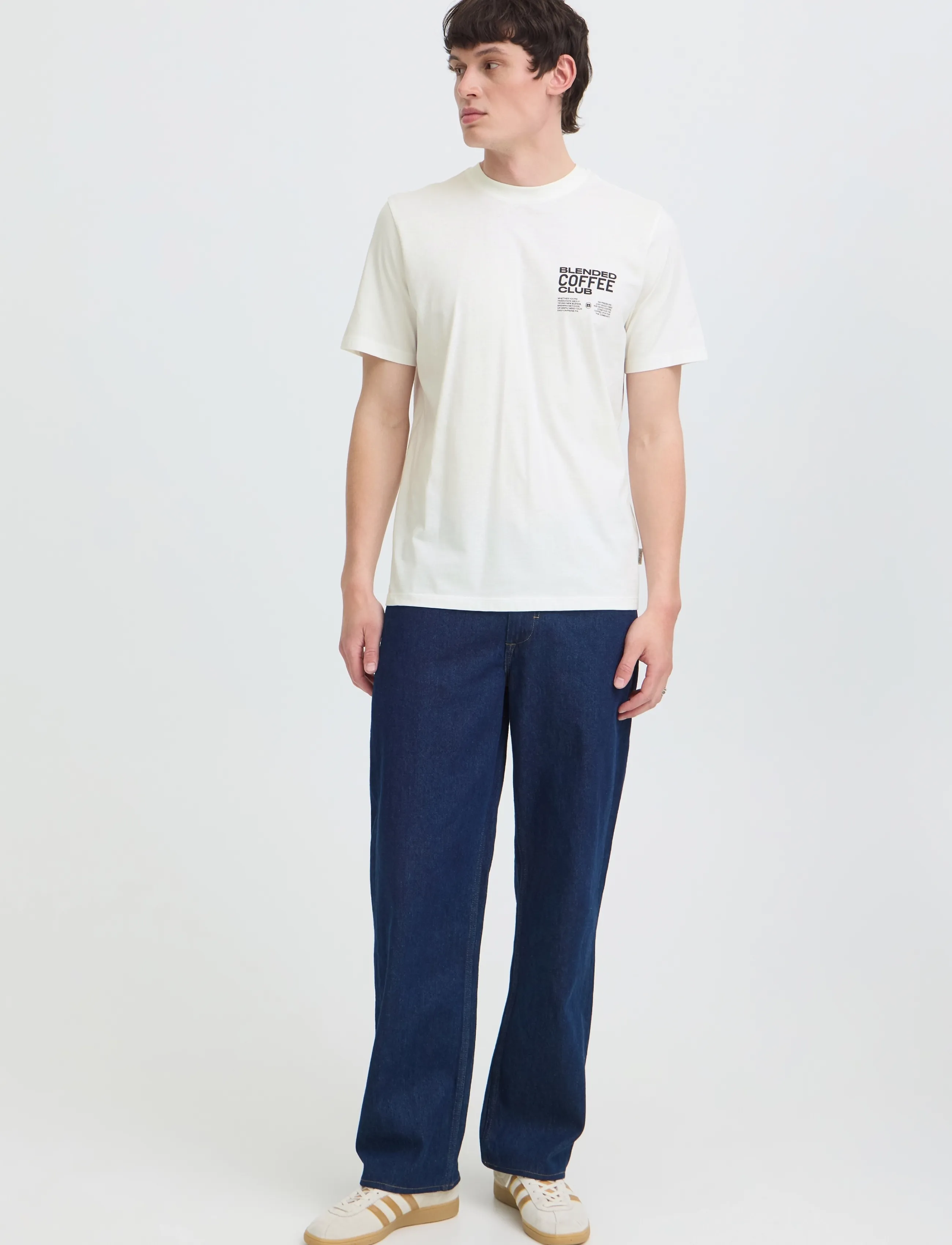 Blend BHKENZO S/S GRAPHIC TEE - Looks for less - SNOW WHITE / white