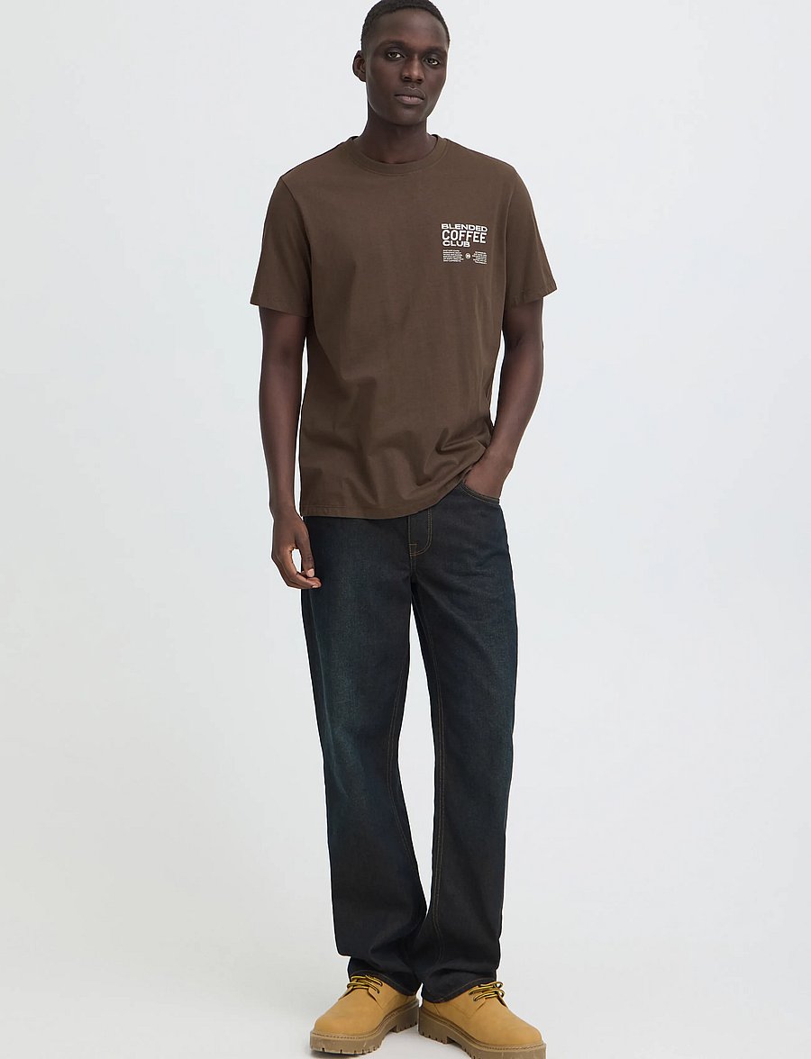 Blend - BHKENZO S/S GRAPHIC TEE - kortærmede t-shirts - turkish coffee - 0