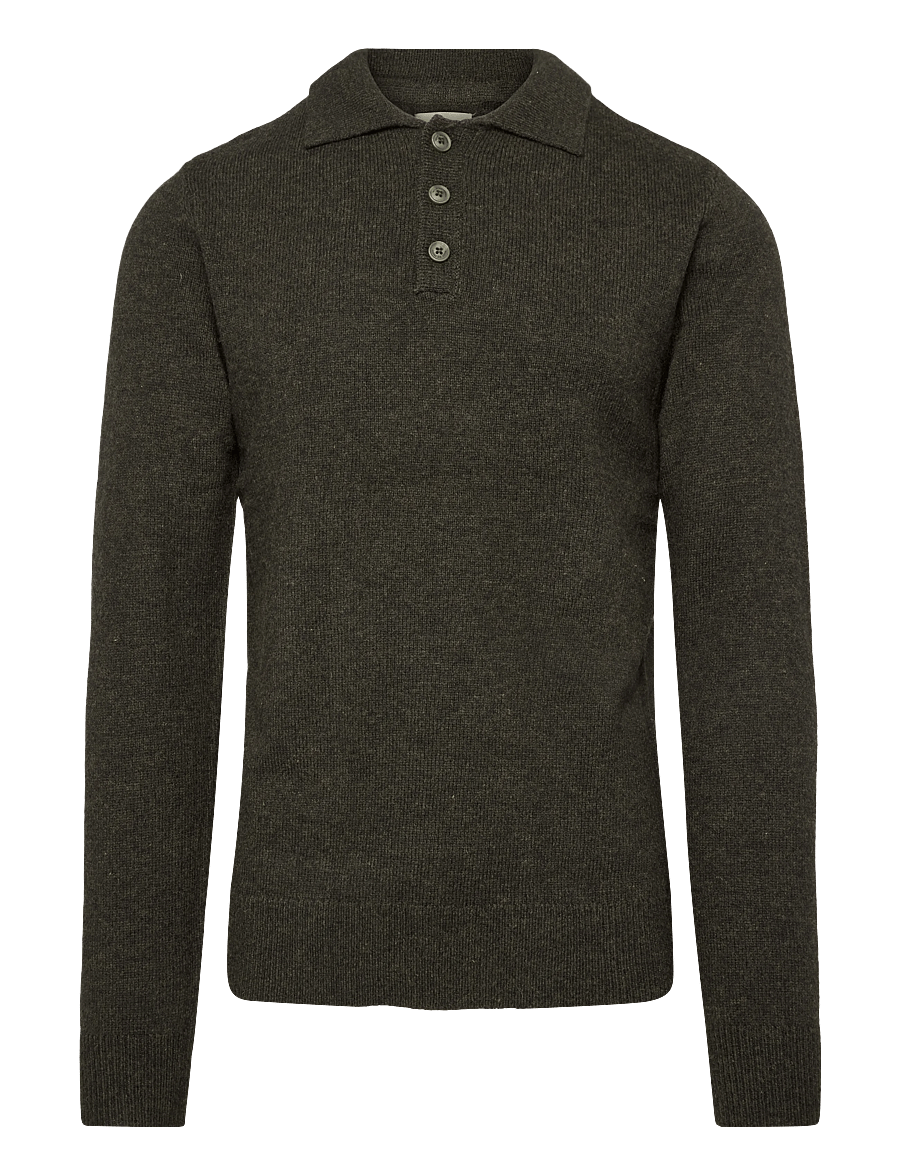 Blend - BHBRANKO POLO KNIT - langärmelige strick-polohemden - deep depths melange - 1