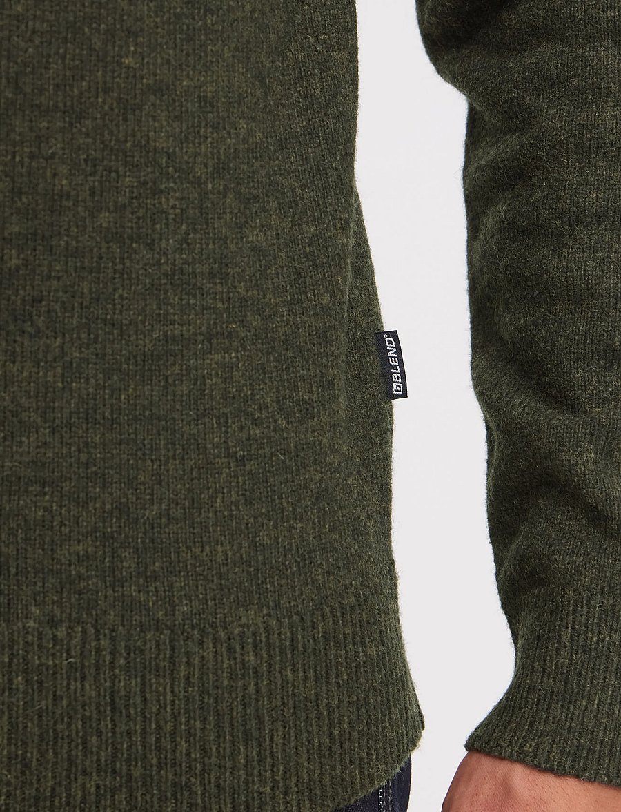 Blend - BHBRANKO POLO KNIT - pikkade varrukatega kootud polod - deep depths melange - 0
