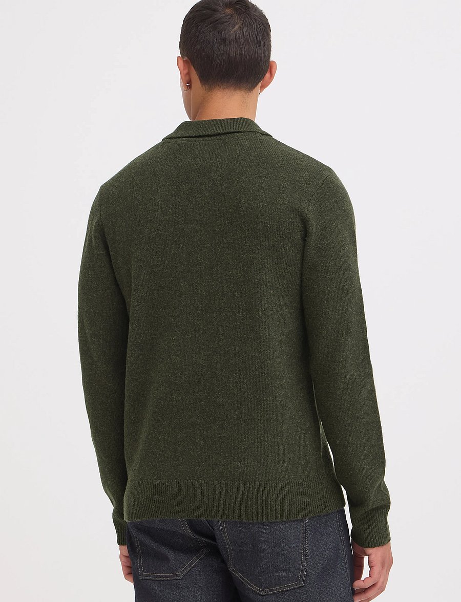 Blend - BHBRANKO POLO KNIT - pikkade varrukatega kootud polod - deep depths melange - 4