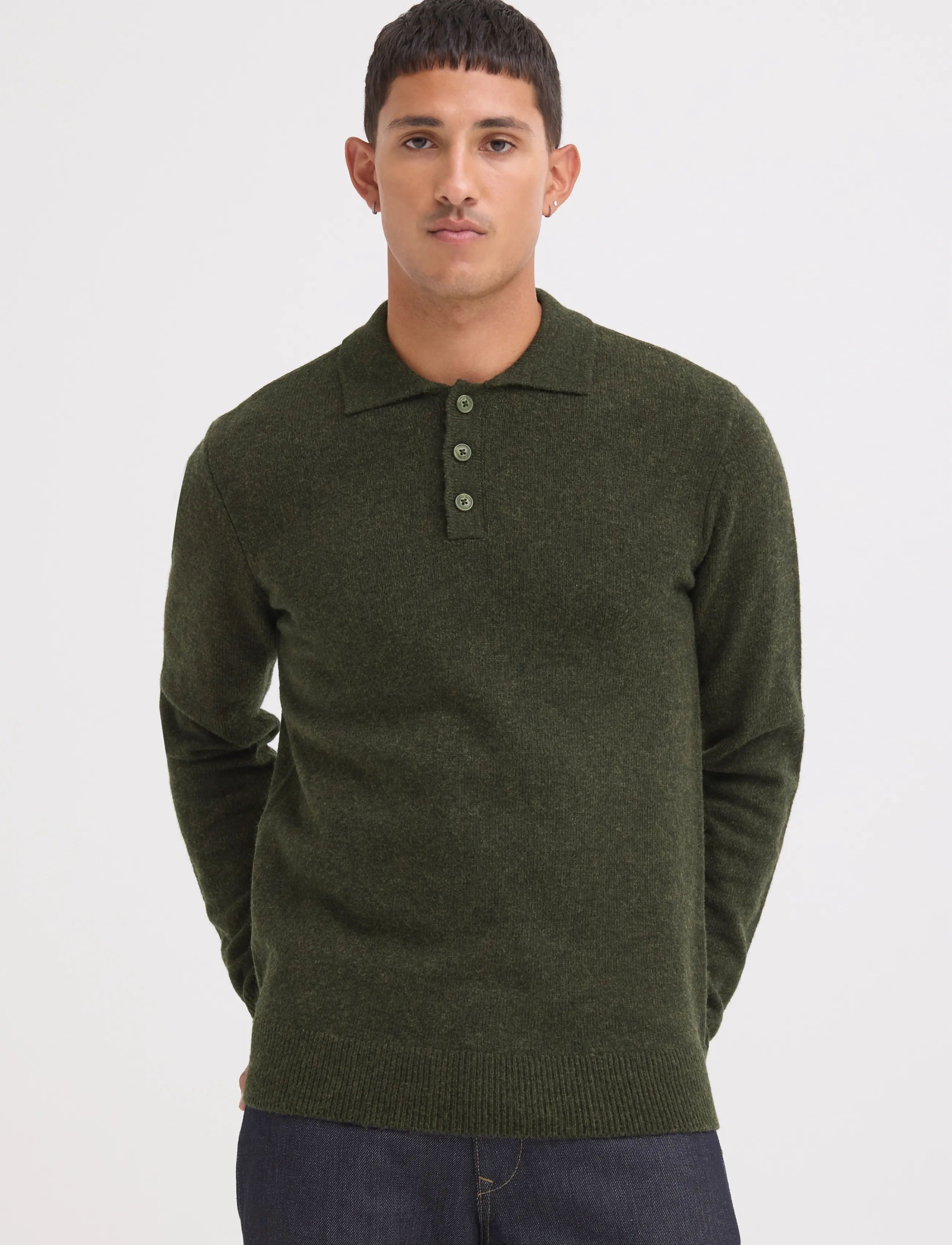 Blend - BHBRANKO POLO KNIT - pikkade varrukatega kootud polod - deep depths melange - 5