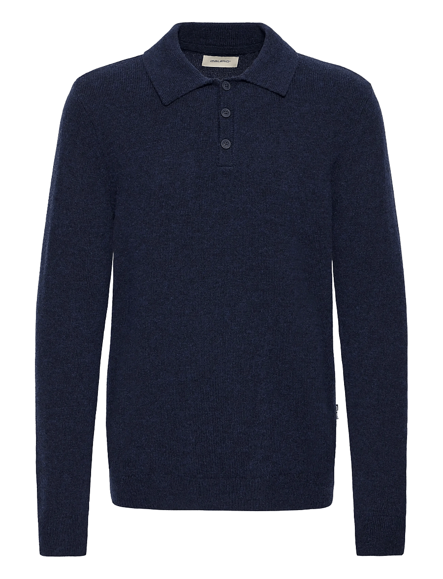 Blend - BHBRANKO POLO KNIT - langärmelige strick-polohemden - salute melange - 1