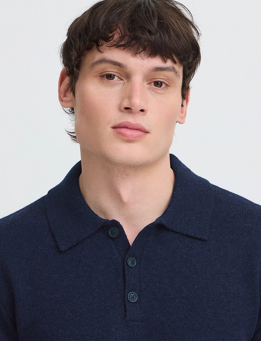 Blend - BHBRANKO POLO KNIT - langärmelige strick-polohemden - salute melange - 4