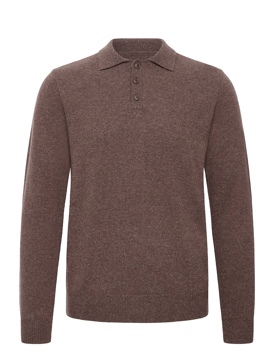 Blend - BHBRANKO POLO KNIT - poloer i strik med lange ærmer - turkish coffee melange - 1