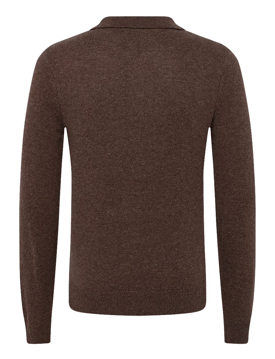 Blend - BHBRANKO POLO KNIT - long-sleeved knitted polos - turkish coffee melange - 2