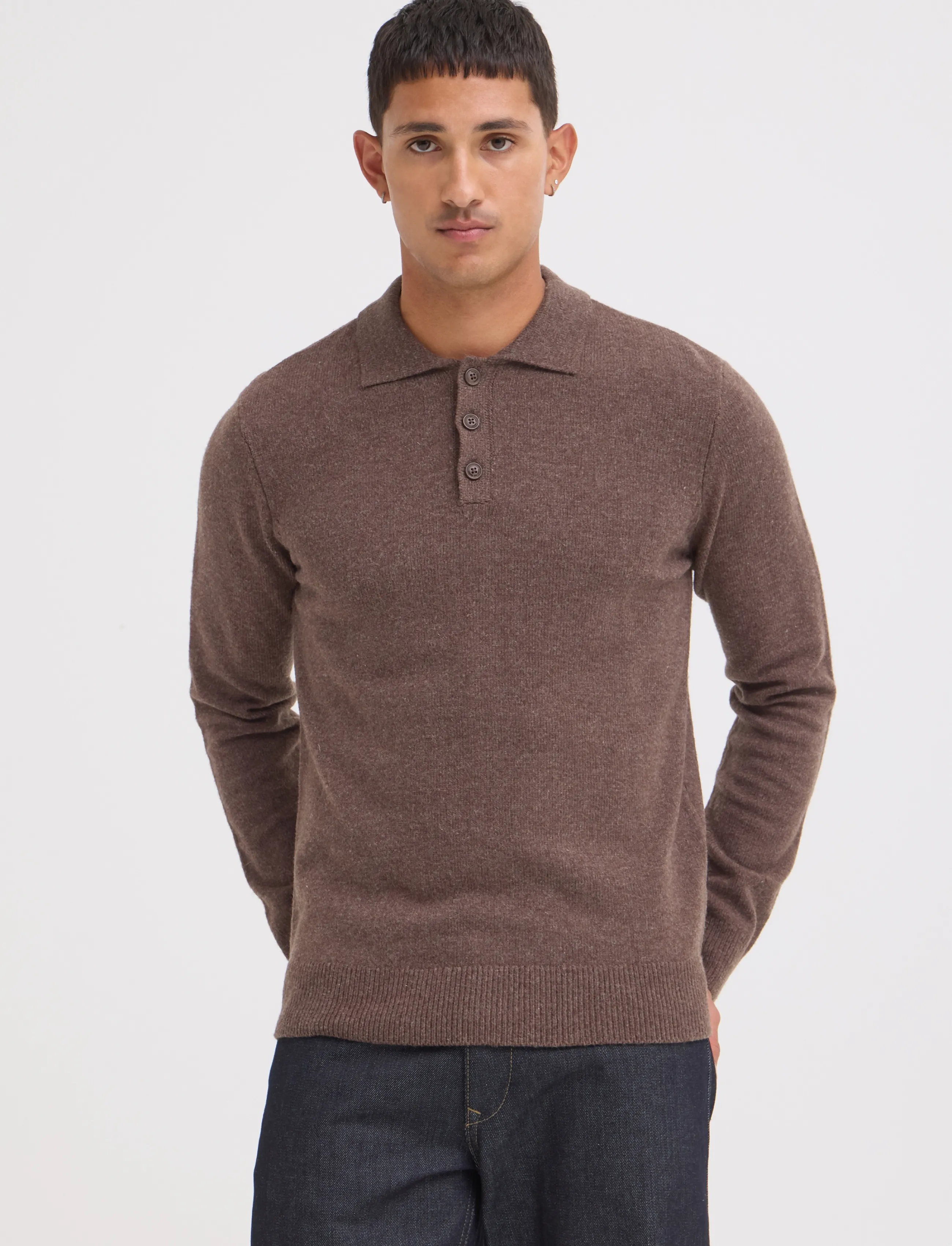 Blend - BHBRANKO POLO KNIT - poloer i strik med lange ærmer - turkish coffee melange - 5