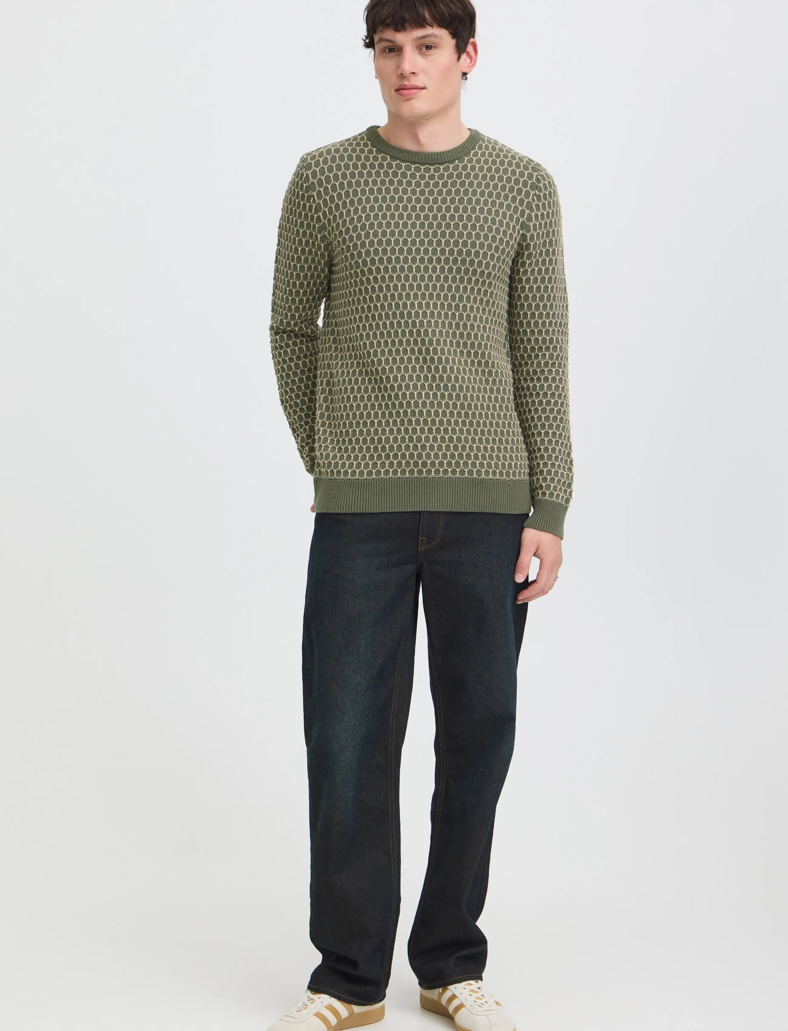 Blend BHDONG CREW - Looks for less - DEEP DEPTHS / khaki/green