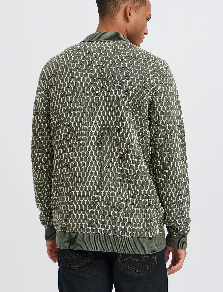 Blend - BHDONG POLO - langärmelige strick-polohemden - deep depths - 3