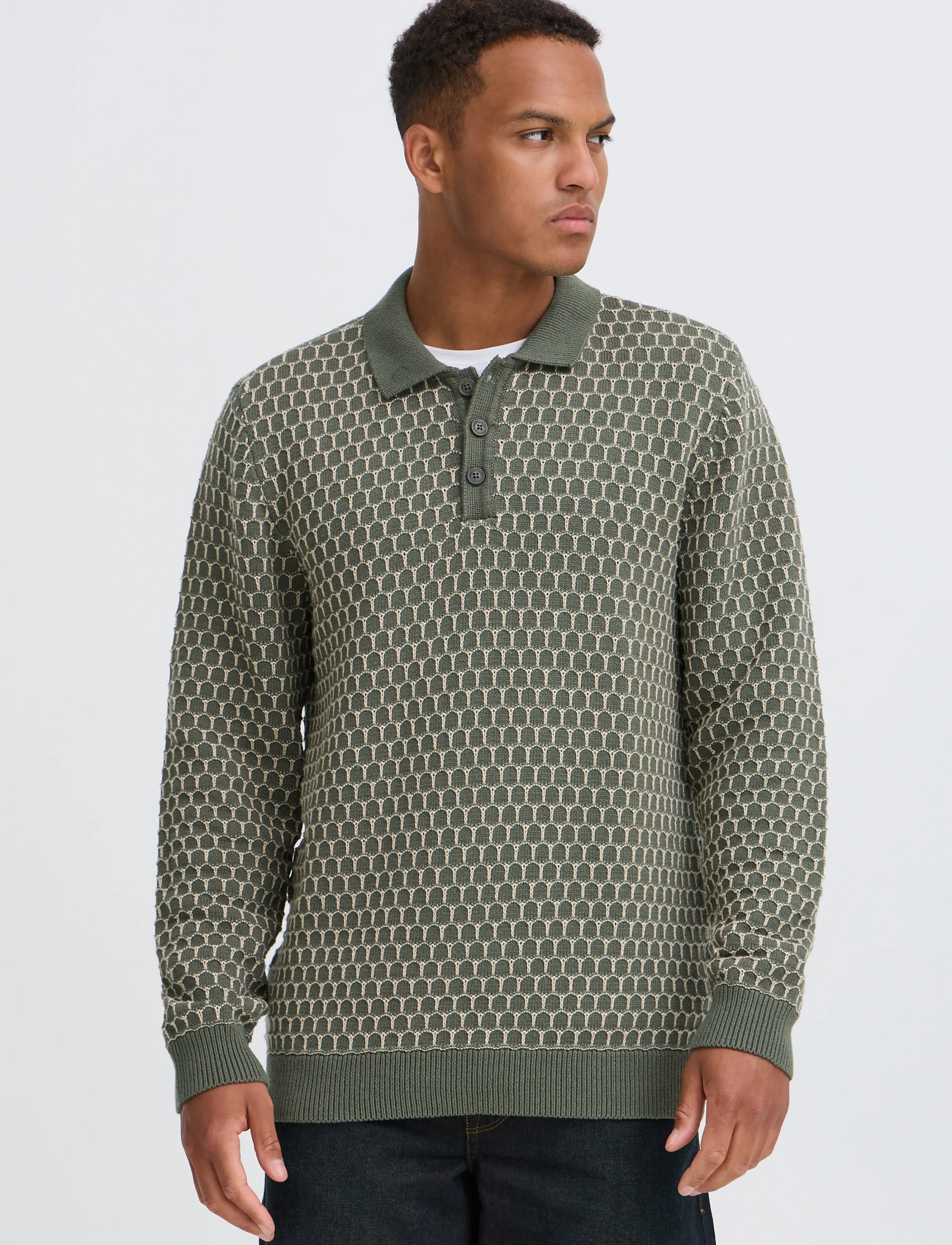Blend - BHDONG POLO - langärmelige strick-polohemden - deep depths - 5