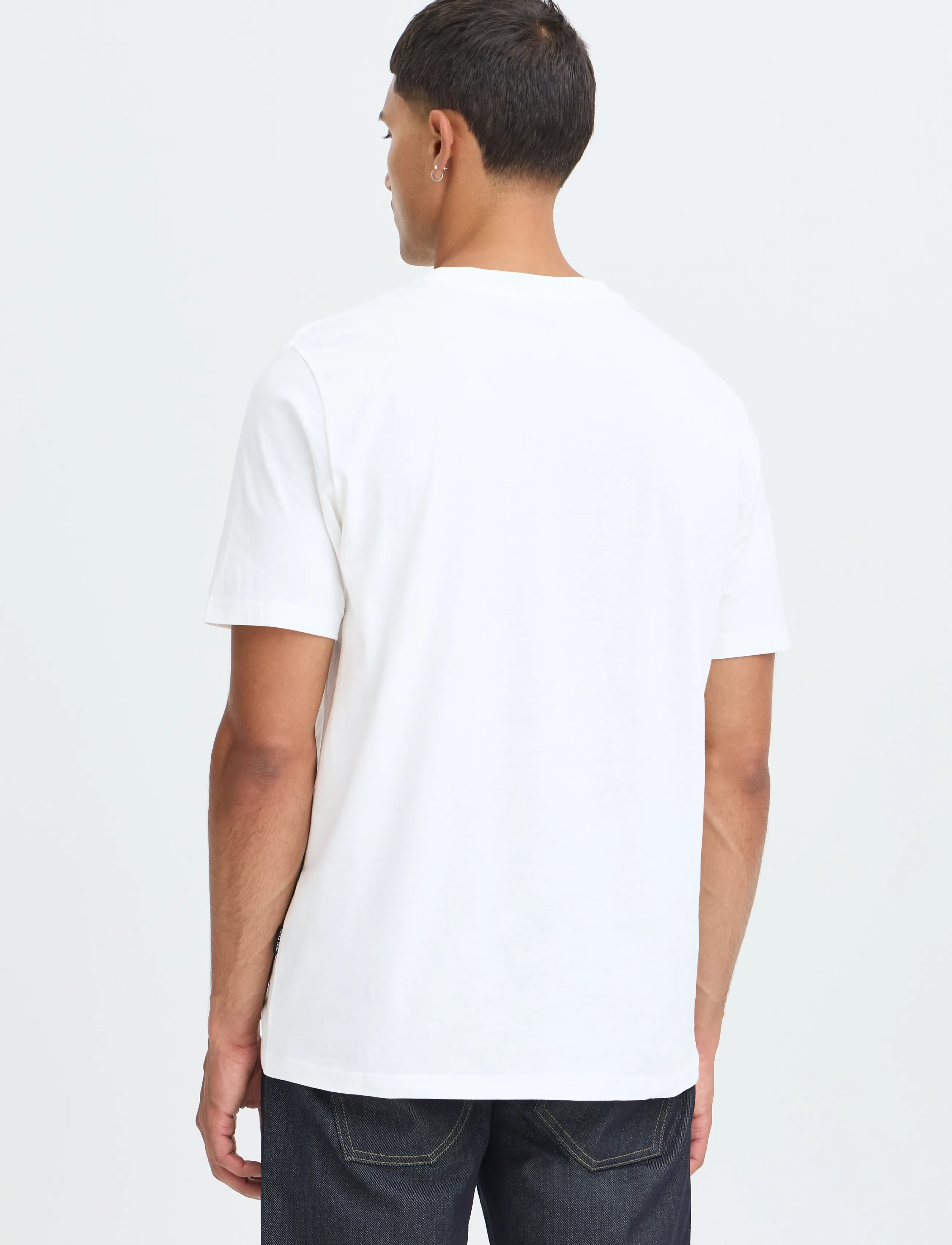 Blend - BHKENNARD S/S EMB TEE - short-sleeved t-shirts - snow white bike - 3