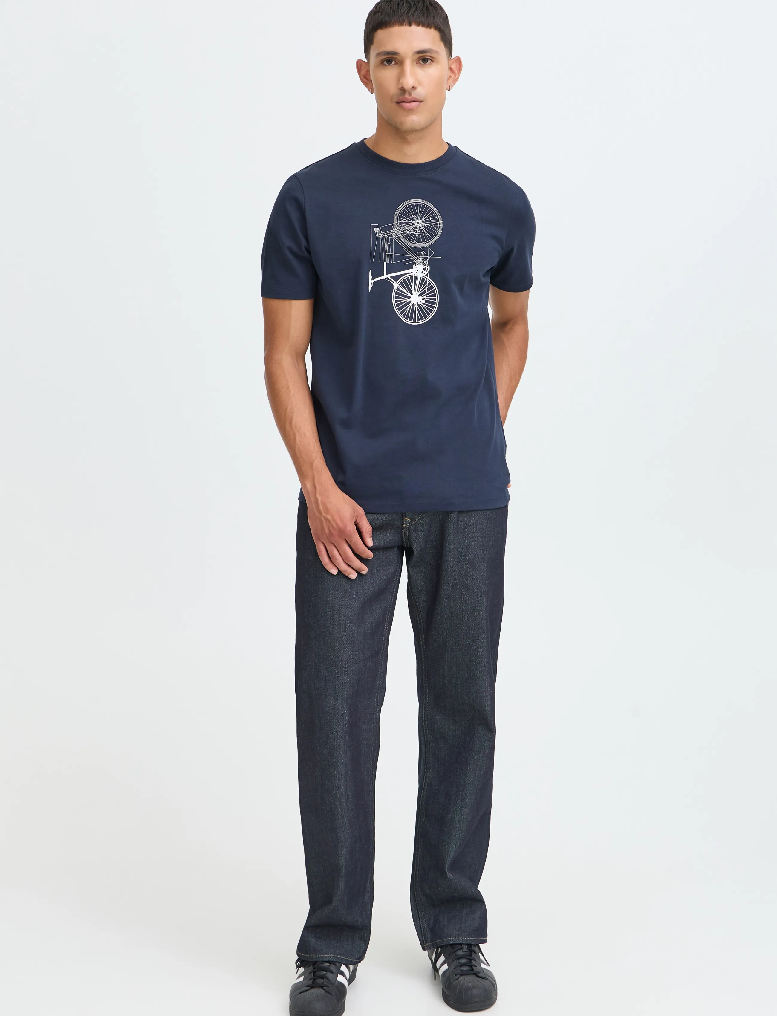 Blend BHKEL S/S GRAPHIC TEE - T-Shirts - SALUTE / navy