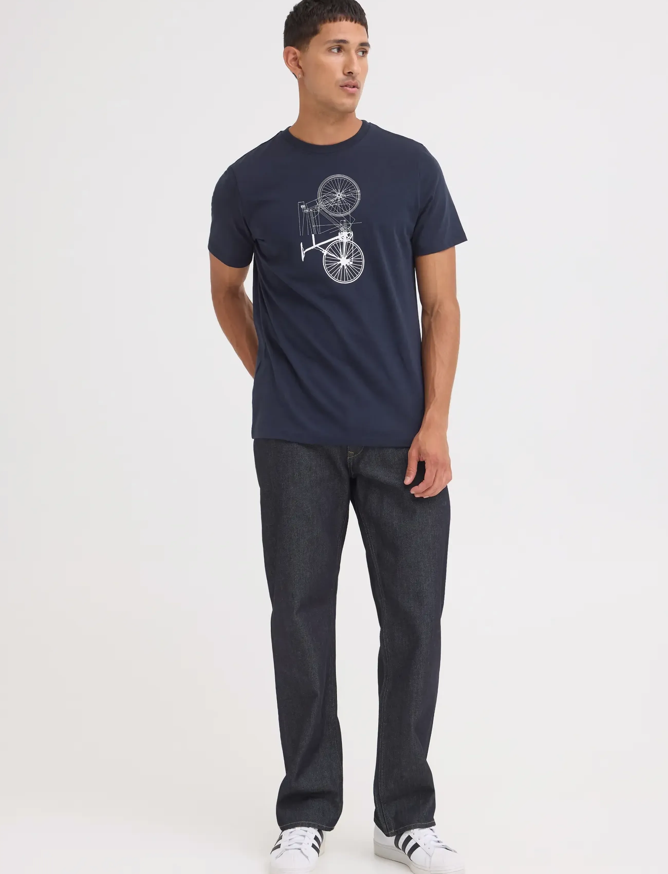 Blend BHKEL S/S GRAPHIC TEE - T-shirts - SALUTE / navy
