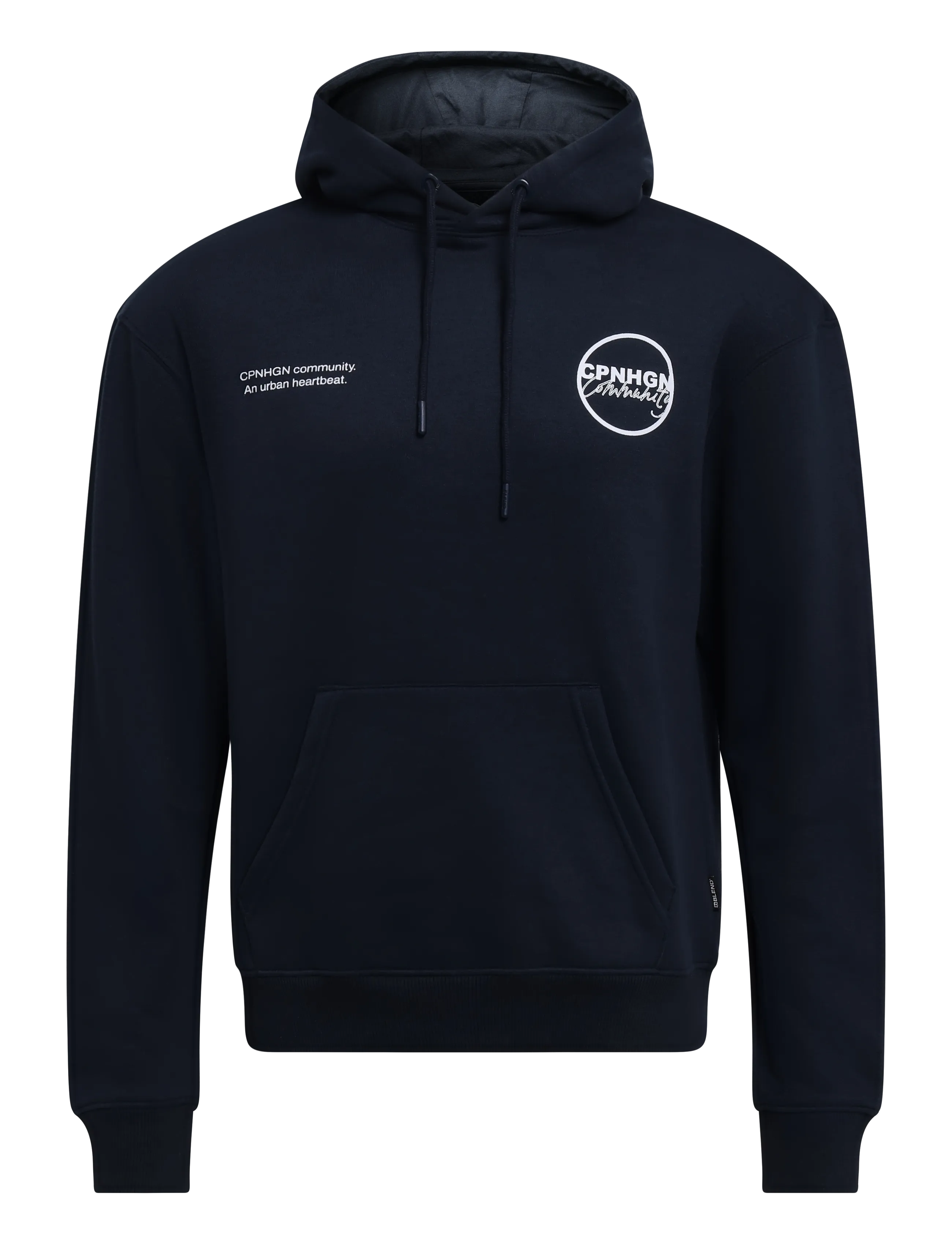 Blend BHLOUIS GRAPHIC TXT HOOD SWEAT - Kapuutsiga pusad - SALUTE / navy