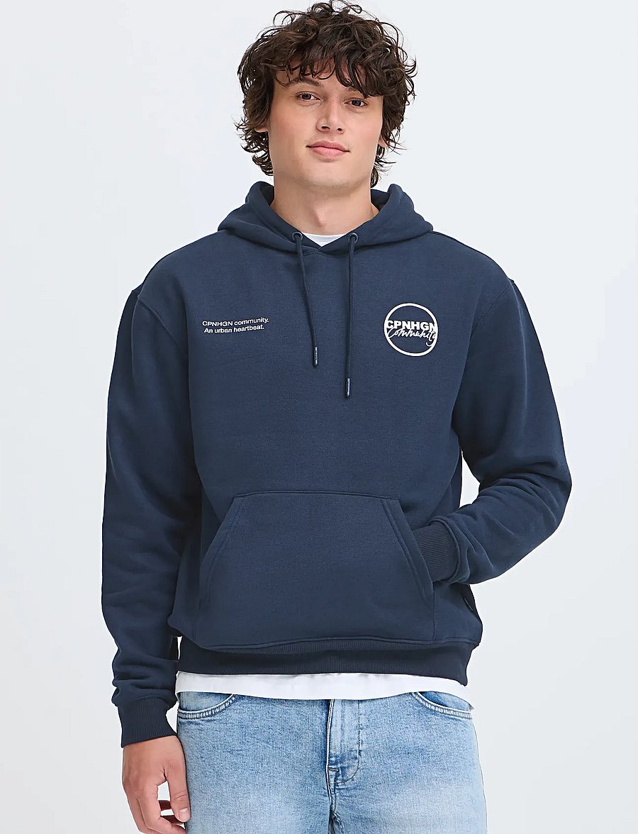 Blend - BHLOUIS GRAPHIC TXT HOOD SWEAT - hættetrøjer - salute - 5