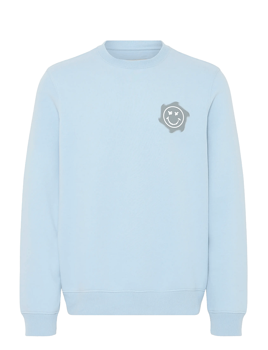 Blend - BHKEELAN GRAPHIC CREW SWEAT - kollektioner - blue fog - 1