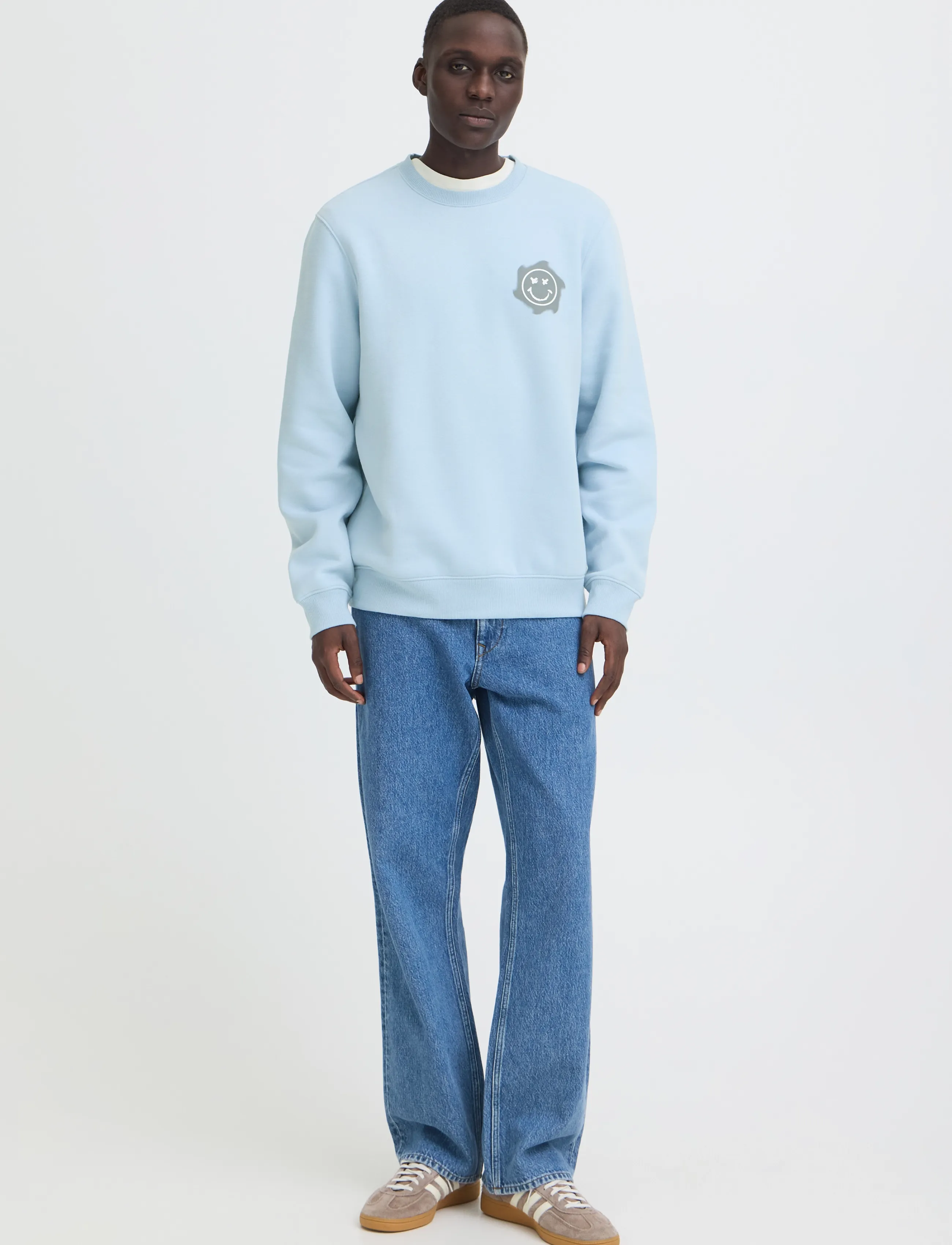 Blend BHKEELAN GRAPHIC CREW SWEAT - Kläder - BLUE FOG / blue