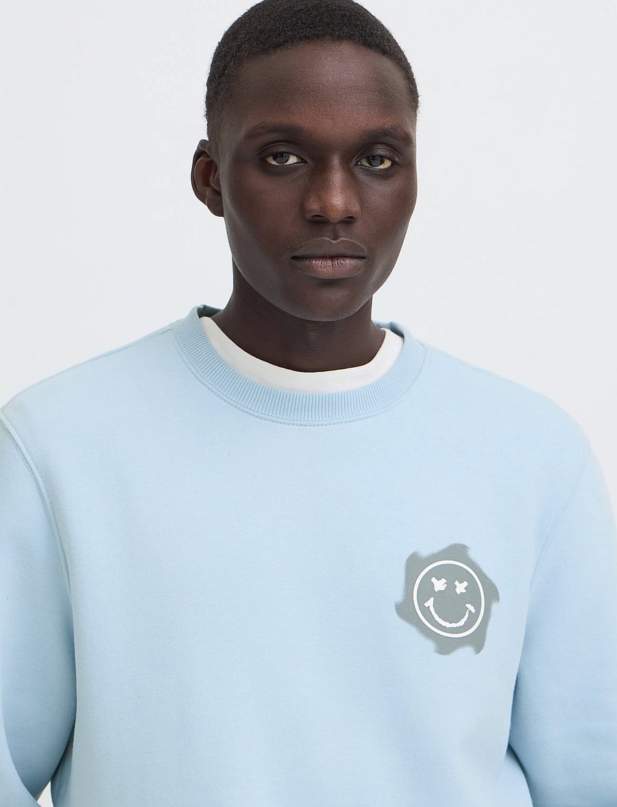 Blend - BHKEELAN GRAPHIC CREW SWEAT - kollektioner - blue fog - 4