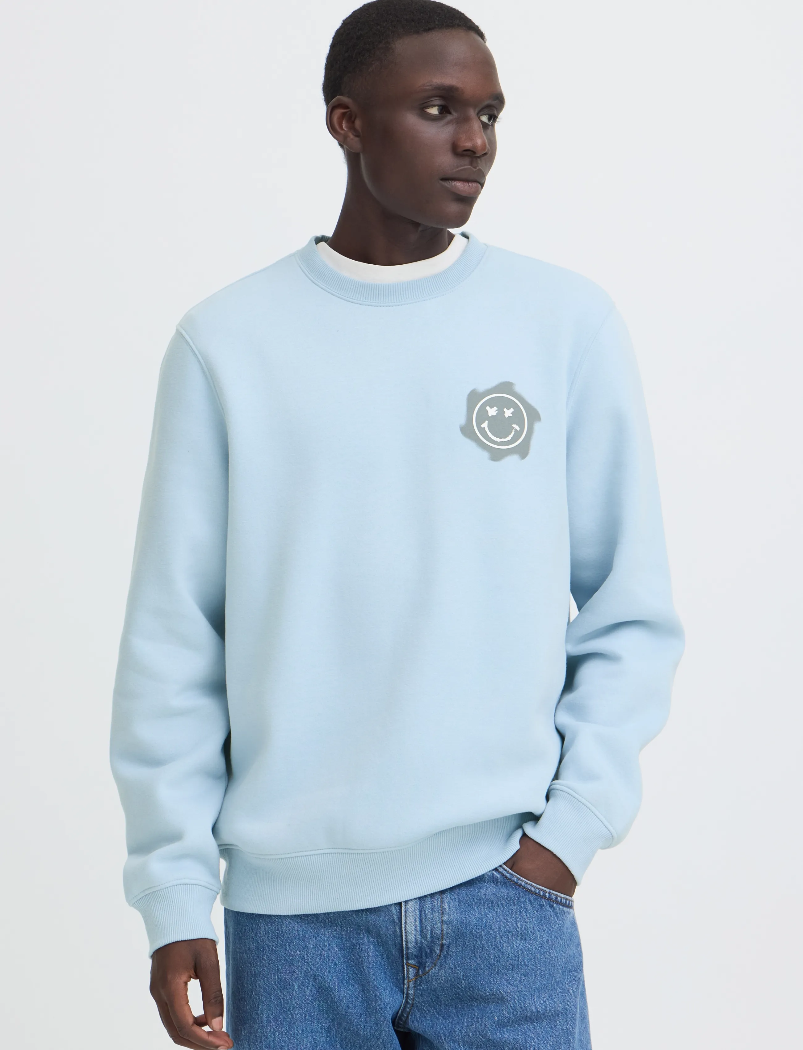 Blend - BHKEELAN GRAPHIC CREW SWEAT - kollektioner - blue fog - 5