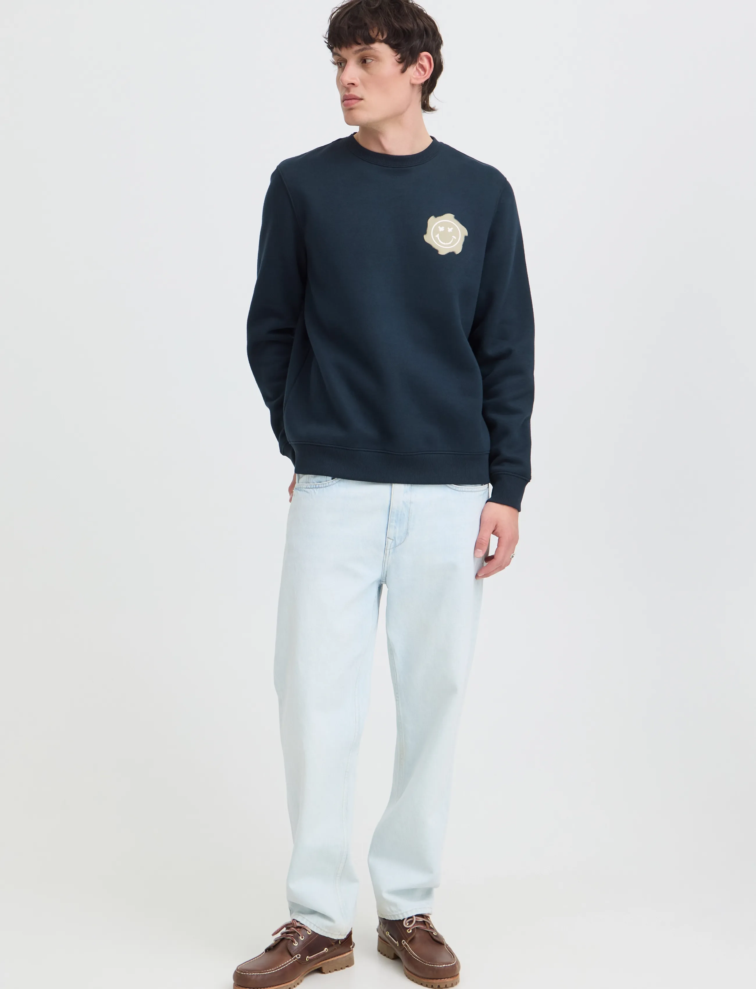 Blend BHKEELAN GRAPHIC CREW SWEAT - Looks for less - SALUTE / navy