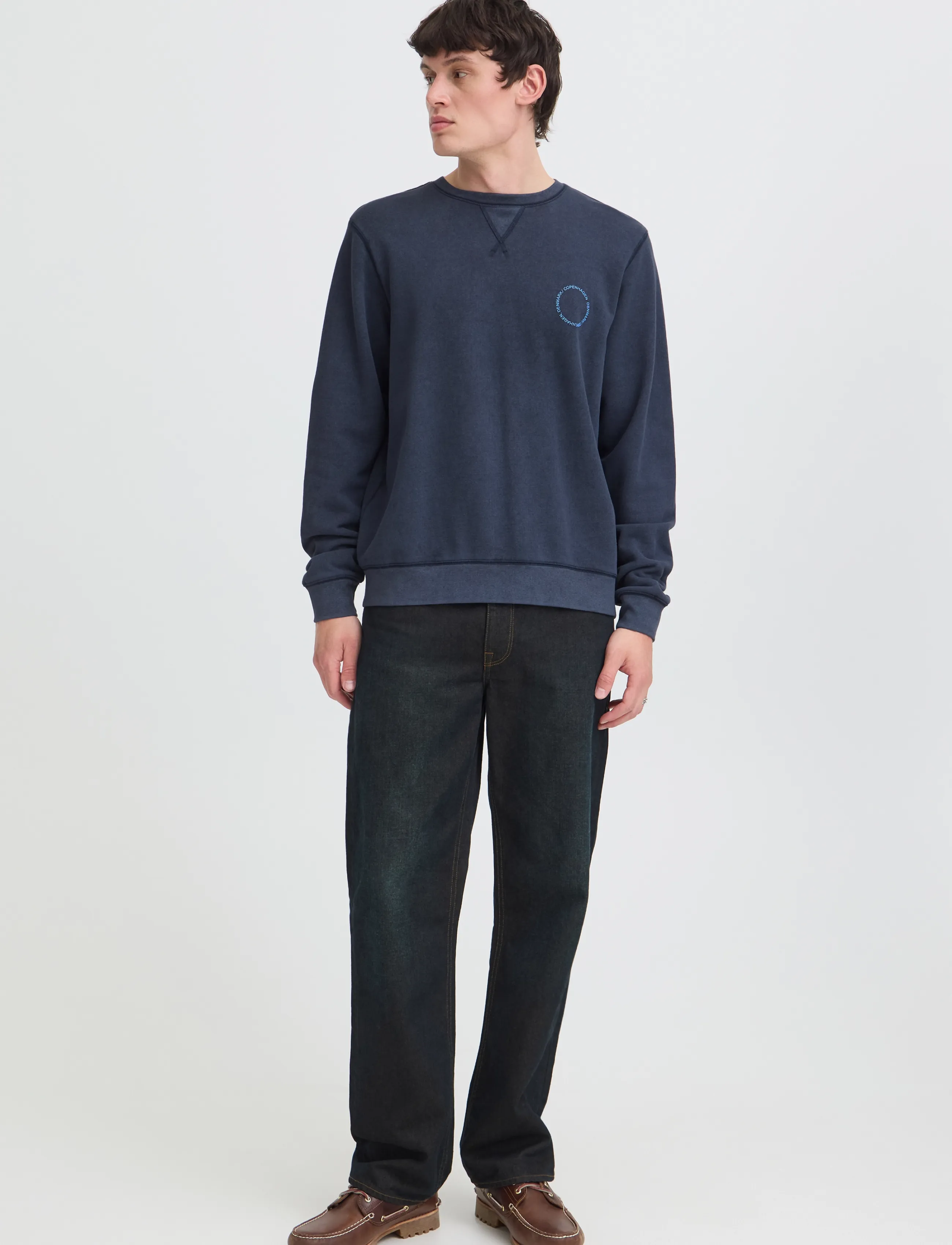 Blend BHKHARI WASH CREW SWEAT - Tøj - SALUTE / navy