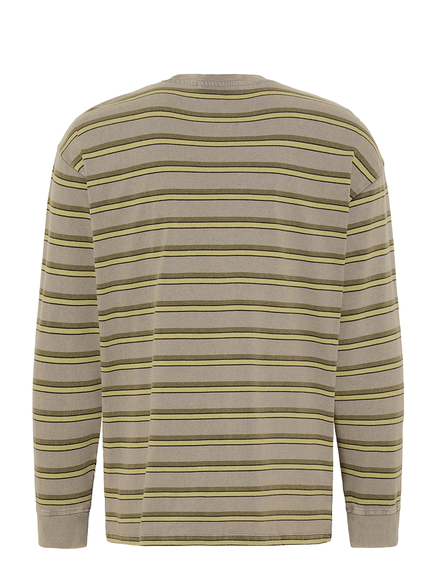 Blend - BHKARSYN WASH STRIPE L/S TEE - långärmade t-shirts - gray matter - 2