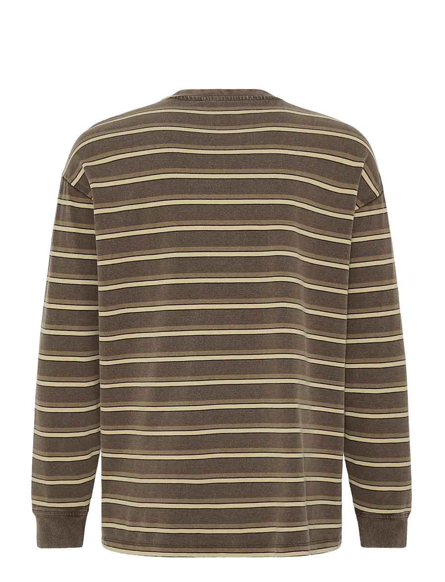 Blend - BHKARSYN WASH STRIPE L/S TEE - langärmelige t-shirts - turkish coffee - 2