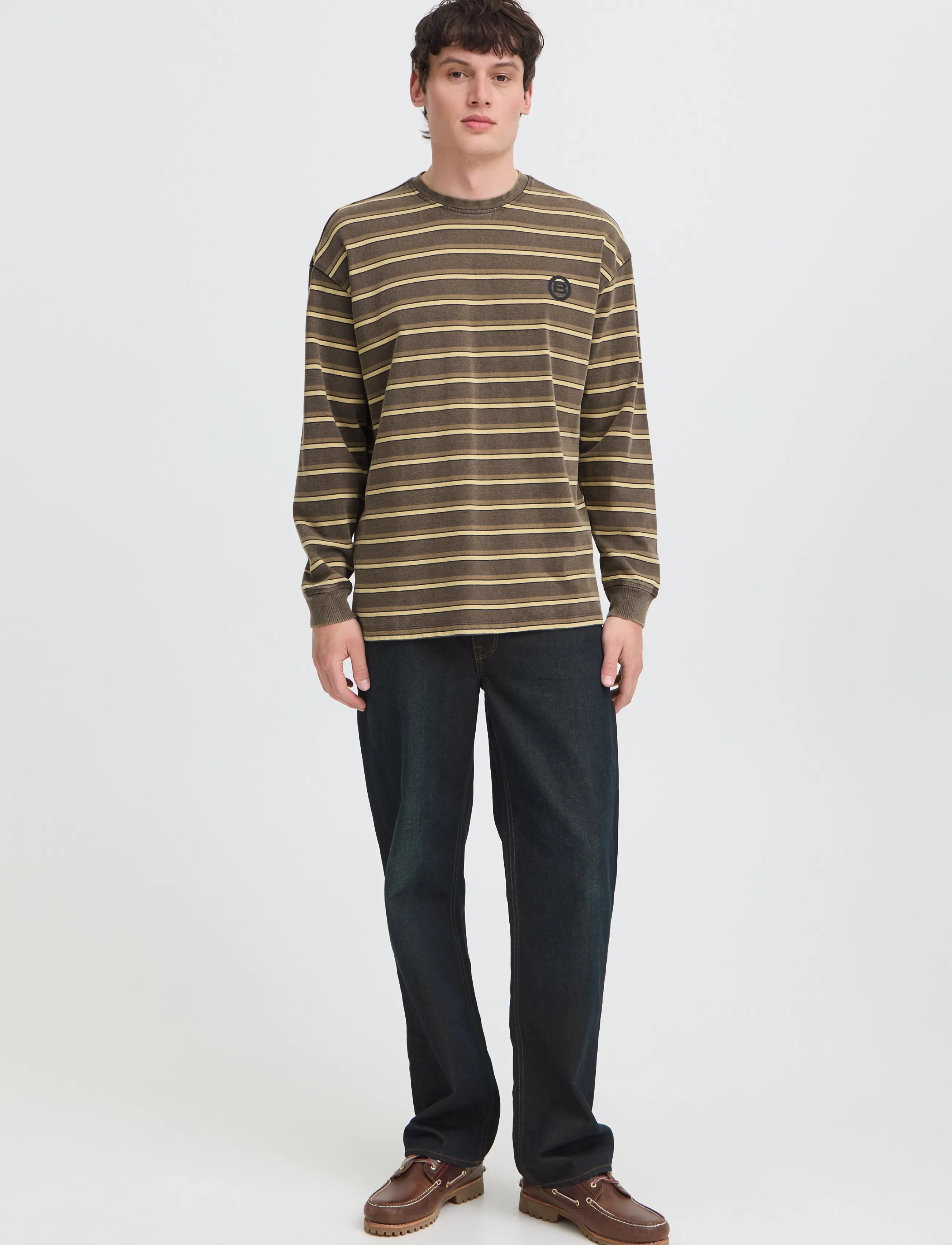 Blend BHKARSYN WASH STRIPE L/S TEE - Kleidung - TURKISH COFFEE / brown
