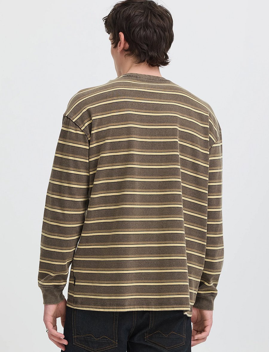 Blend - BHKARSYN WASH STRIPE L/S TEE - langärmelige t-shirts - turkish coffee - 3