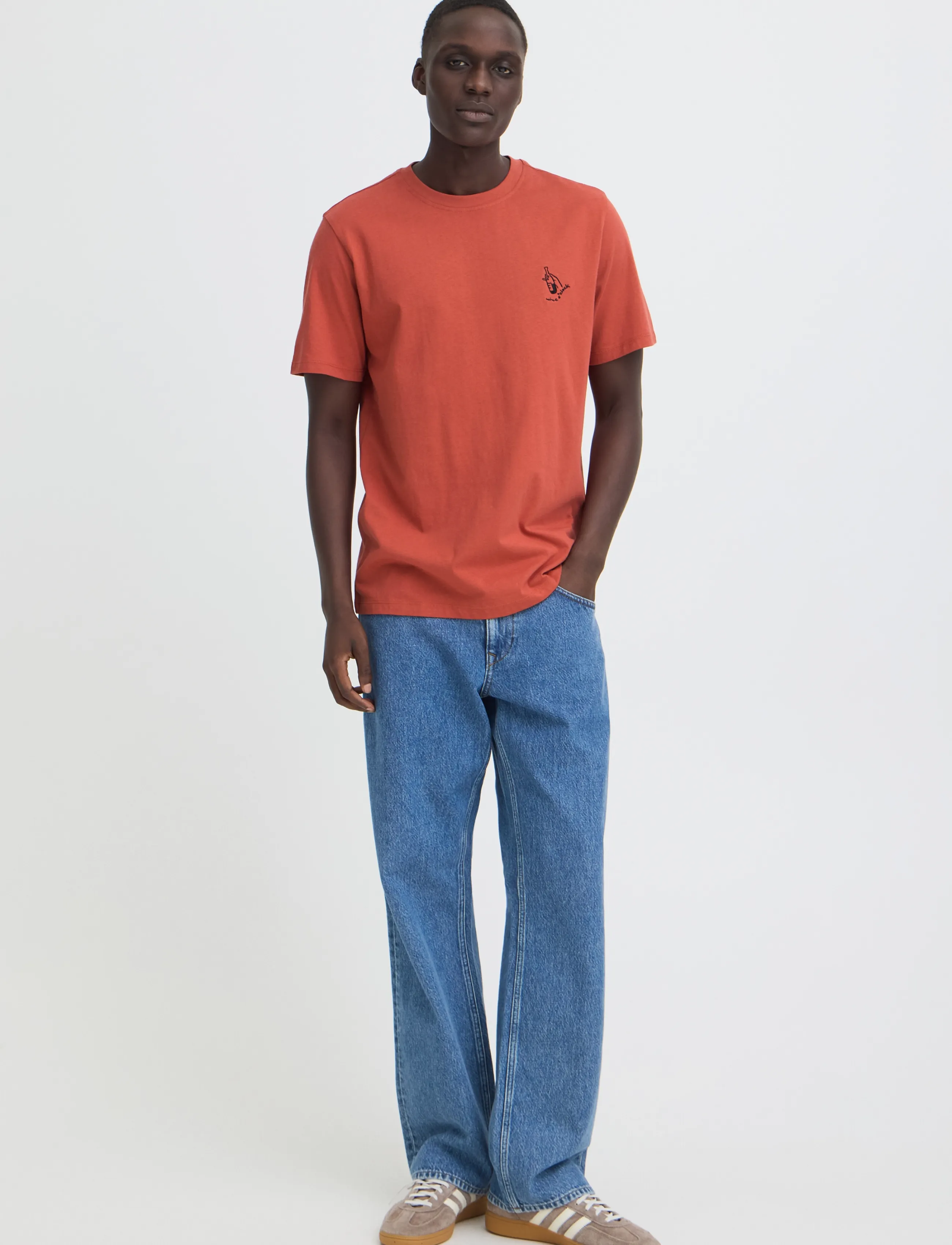 Blend BHKAZ S/S EMB TEE - T-Shirts - CINNABAR / orange
