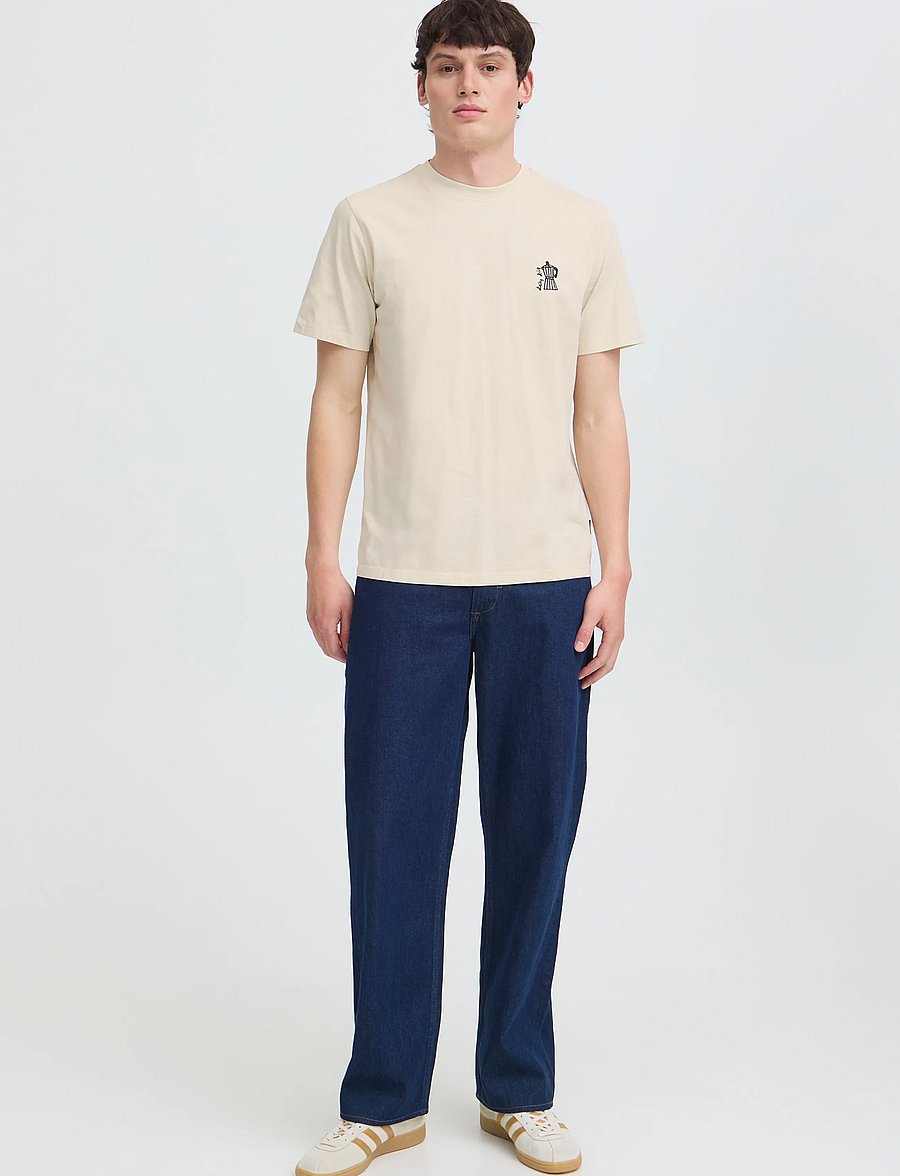 Blend - BHKAZ S/S EMB TEE - kollektionen - oyster gray - 0