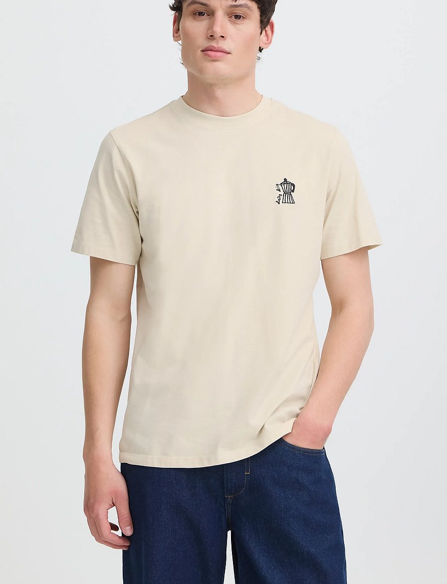 Blend - BHKAZ S/S EMB TEE - kollektionen - oyster gray - 5