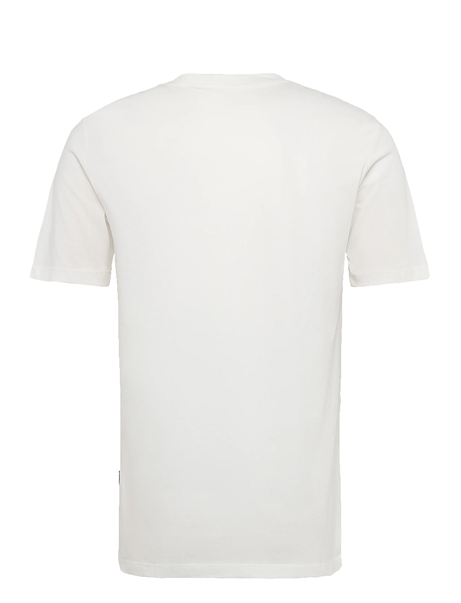 Blend - BHKAZ S/S EMB TEE - kortärmade t-shirts - snow white coffee - 1