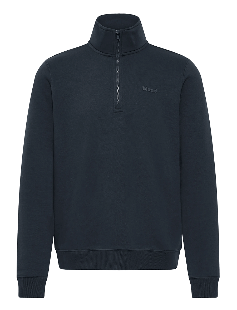 Blend - BHDOWNTON HALFZIP PP NOOS - pullover mit halbem reißverschluss - dark navy - 1