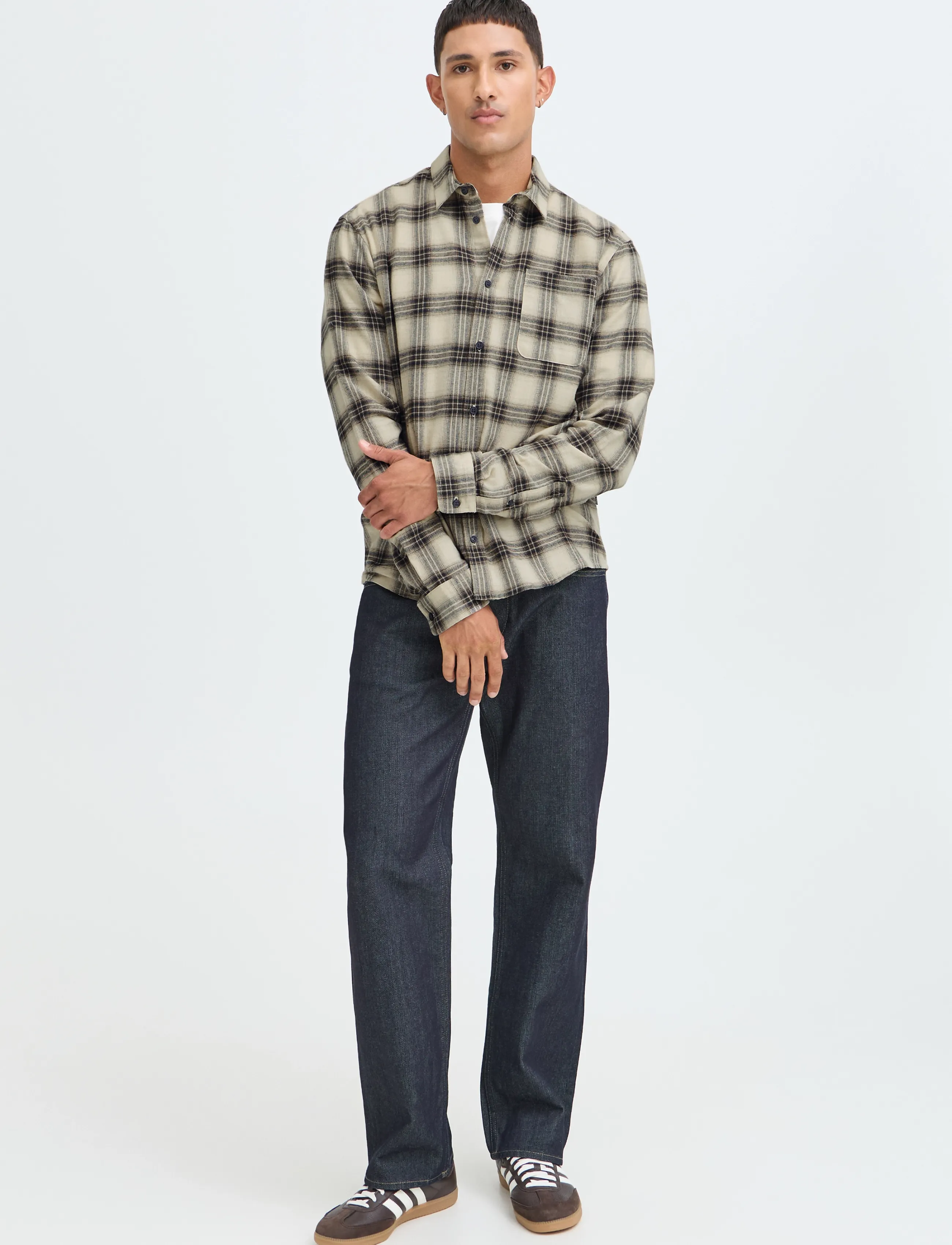 Blend BHCLAUS SHIRT - Clothing - OYSTER GRAY / cream