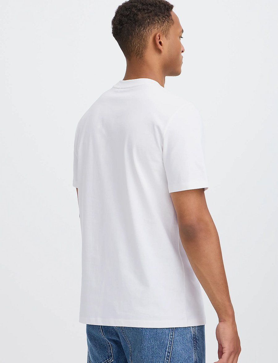 Blend - BHLEVI S/S GRAPHIC TEE - kortærmede t-shirts - snow white - 3