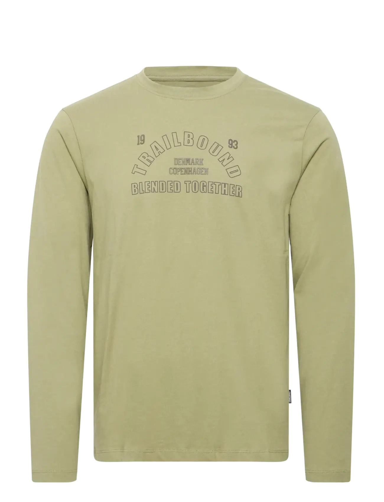 Blend - BHLANDON L/S LOGO TEE - langærmede t-shirts - oil green - 1